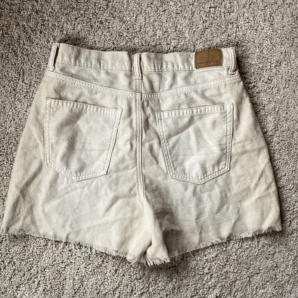 American Eagle Outfitters Tan Jean Shorts Distressed Raw Hem